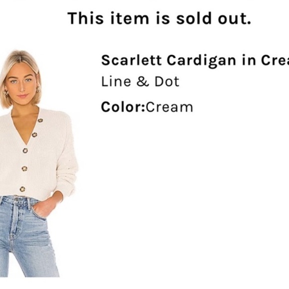 Line & Dot Cream Button-Up Cardigan Women’s XL - Picture 2 of 10